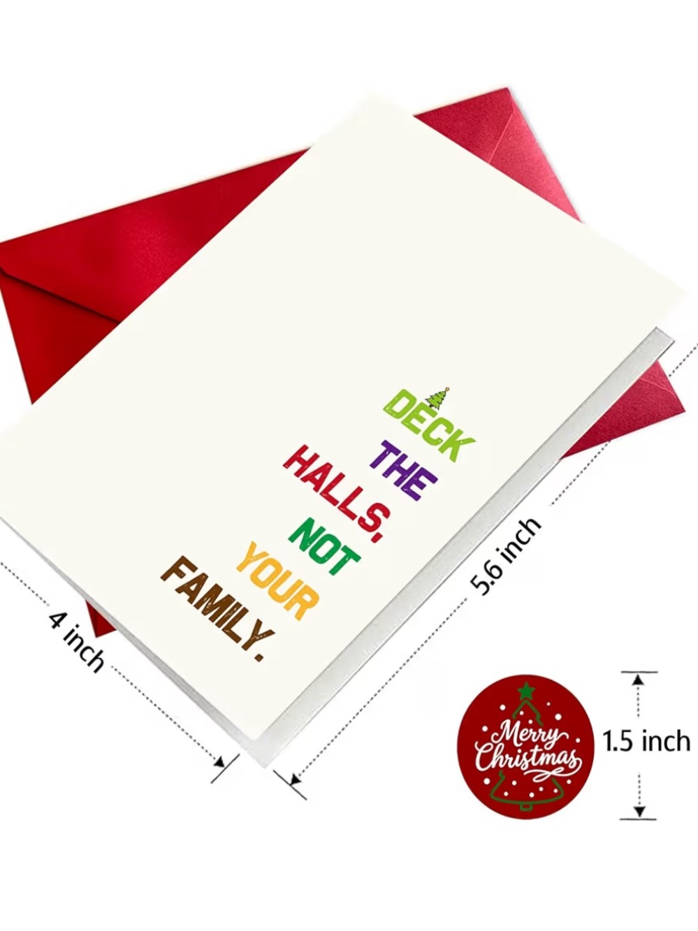 25 Pack - 8 Different Designs Funny Christmas Cards with Envelopes and Stickers - Picture 2 of 6